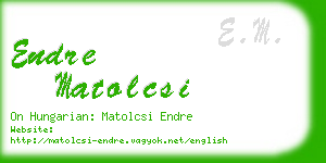 endre matolcsi business card